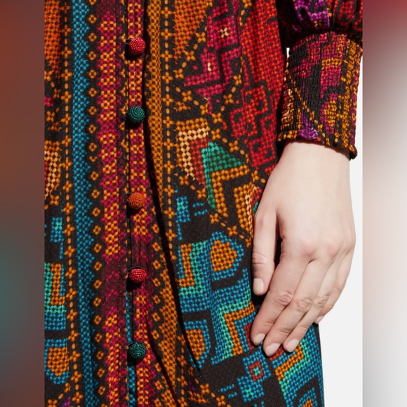 Farm Rio Yawanawa Stripes Ankle Dress - Picture 7 of 10